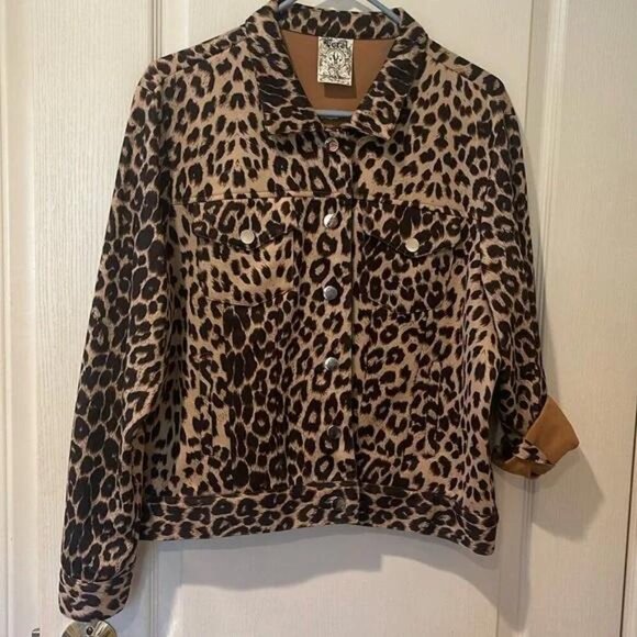 Vocal USA Leopard Blazer Medium Snap Front Stylish Animal Print Jacket - Picture 1 of 10